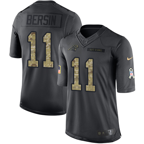 Men's Limited Brenton Bersin Nike Jersey Black - #11 2016 Salute to Service NFL Carolina Panthers